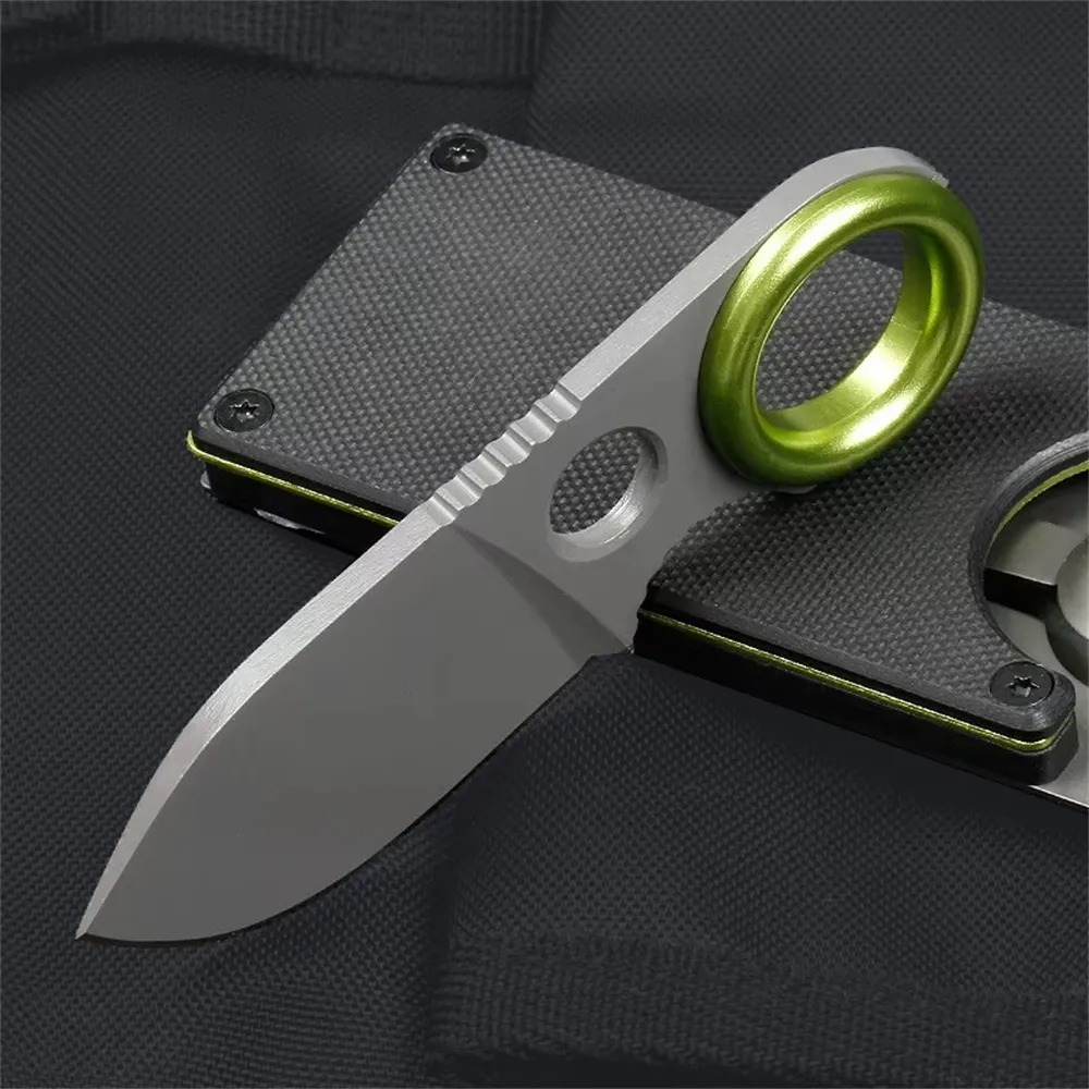 Edc Pocket Carry Fixed Blade - Pisau Lipat Mini Ring Fixed Blade