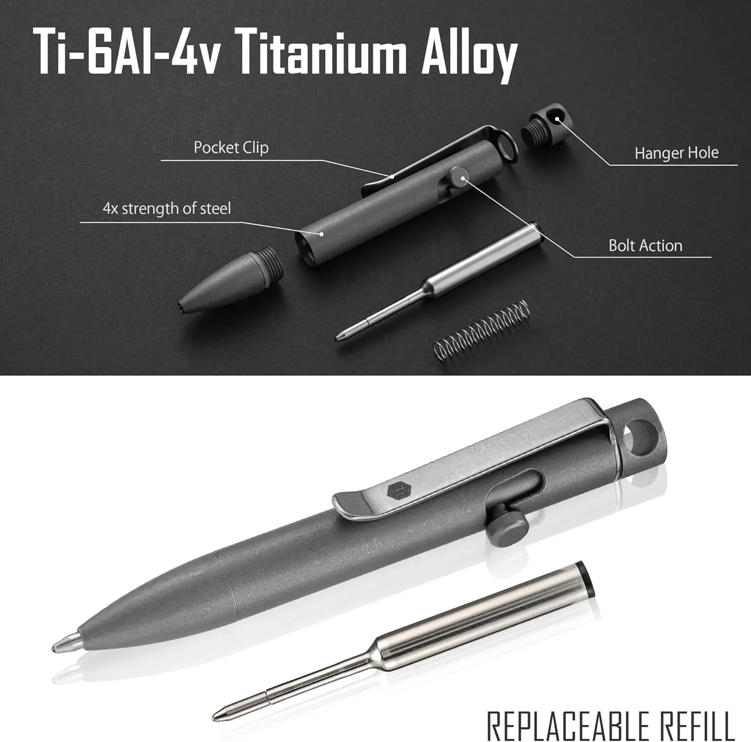 Pena EDC KeyUnity KP05SW Bolt  - Edc Carry Clip ulasan dan harga